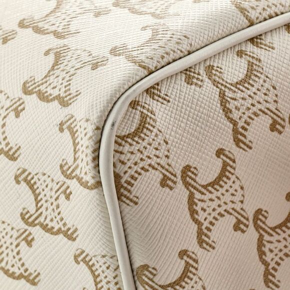 Celine Boston Bag Triomphe Coated Canvas Small Neutral - Picture 6 of 11